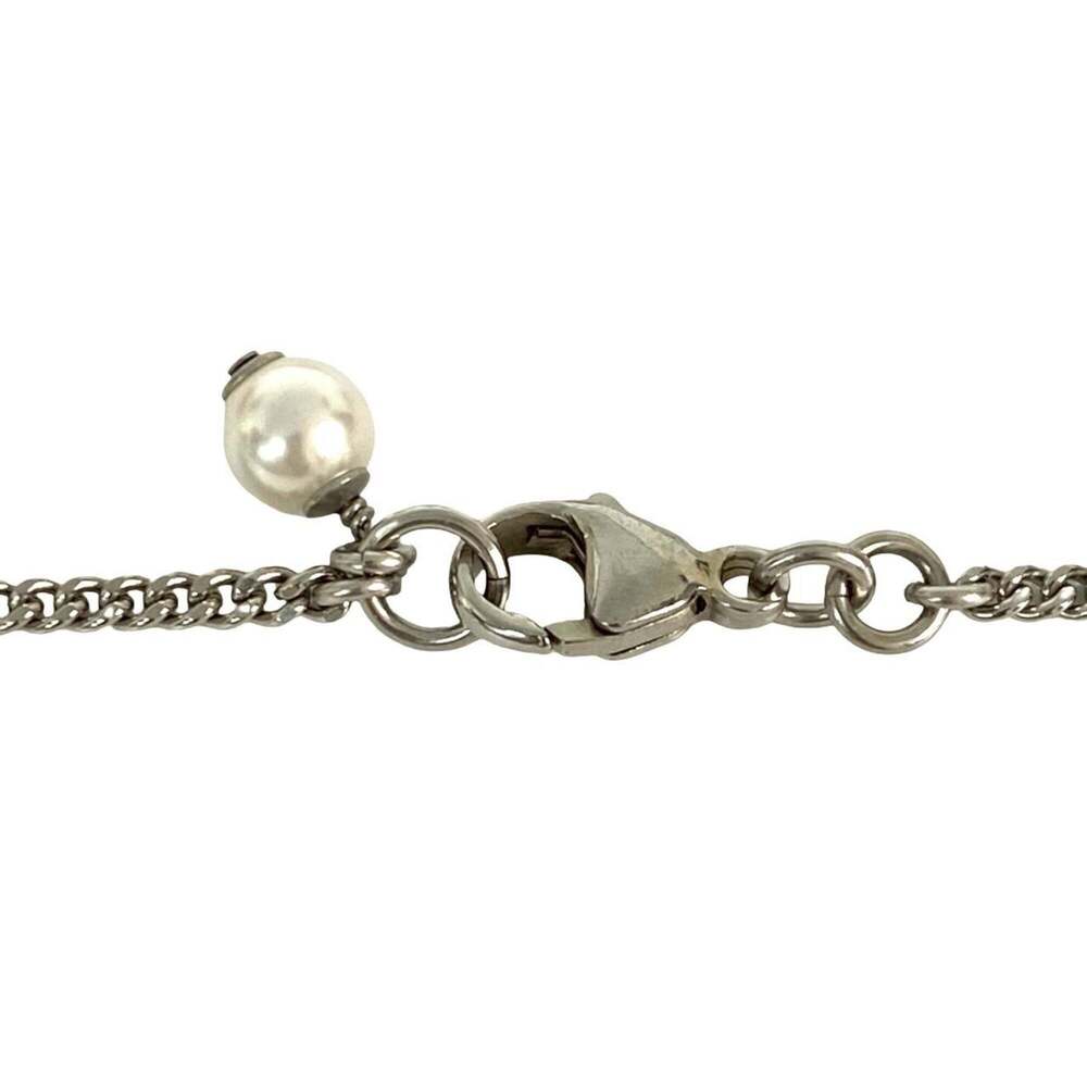 CHANEL Authentic Silver Pearl Logo Necklace - Picture 4 of 6